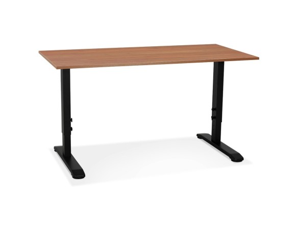 OT02350WABL 5404028343821 Bureau réglable en hauteur OSMOSE en bois Noyer et métal noir - 140x70 cm