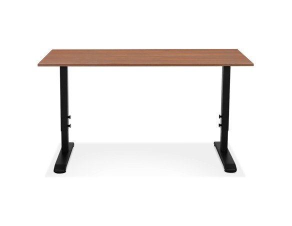 Bureau réglable en hauteur OSMOSE en bois Noyer et métal noir - 140x70 cm
