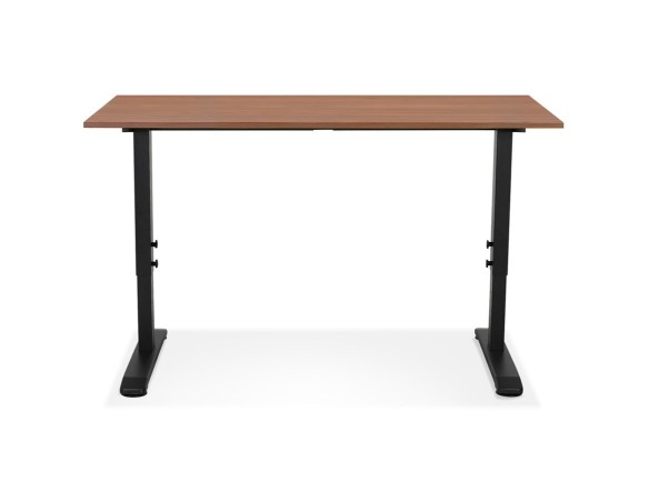 Bureau réglable en hauteur OSMOSE en bois Noyer et métal noir - 140x70 cm