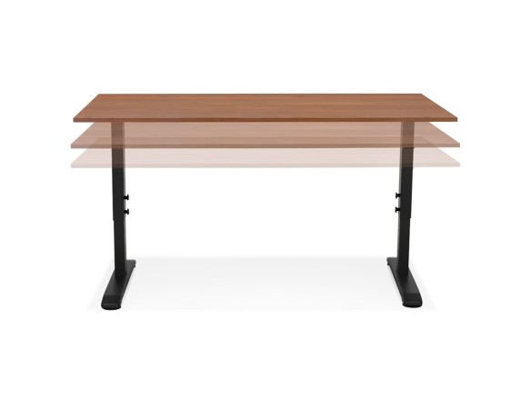 Bureau réglable en hauteur OSMOSE en bois Noyer et métal noir - 140x70 cm