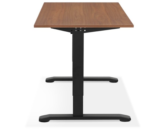 Bureau réglable en hauteur OSMOSE en bois Noyer et métal noir - 140x70 cm