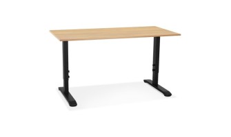 OT02360NABL 5404028343845 Bureau réglable en hauteur OSMOSE en bois finition naturelle et métal noir - 140x70 cm