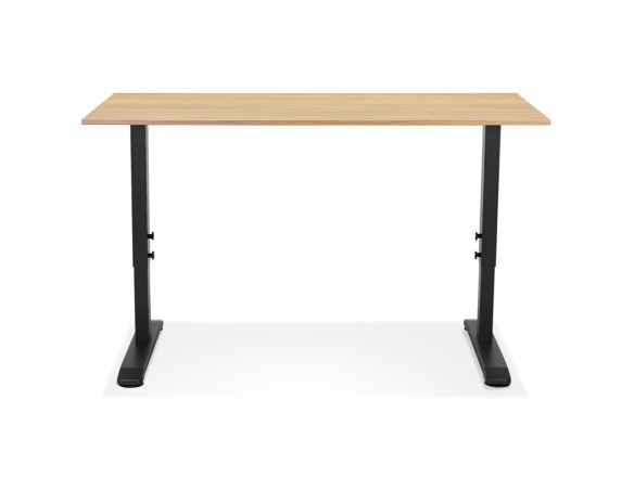 Bureau réglable en hauteur OSMOSE en bois finition naturelle et métal noir - 140x70 cm