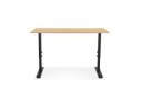 Bureau réglable en hauteur OSMOSE en bois finition naturelle et métal noir - 140x70 cm
