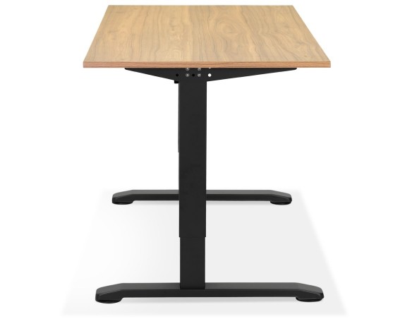 Bureau réglable en hauteur OSMOSE en bois finition naturelle et métal noir - 140x70 cm