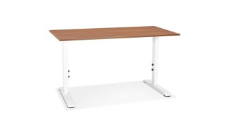 OT02380WAWH 5404028343883 Bureau réglable en hauteur OSMOSE en bois Noyer et métal blanc - 140x70 cm