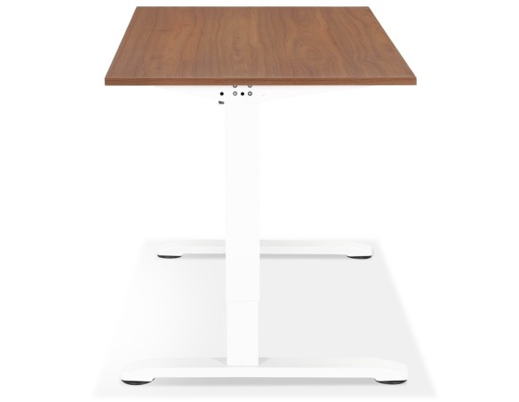 Bureau réglable en hauteur OSMOSE en bois Noyer et métal blanc - 140x70 cm