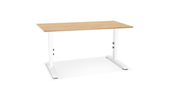 OT02390NAWH 5404028343906 Bureau réglable en hauteur OSMOSE en bois finition naturelle et métal blanc - 140x70 cm