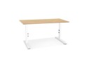 OT02390NAWH 5404028343906 Bureau réglable en hauteur OSMOSE en bois finition naturelle et métal blanc - 140x70 cm
