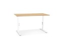 Bureau réglable en hauteur OSMOSE en bois finition naturelle et métal blanc - 140x70 cm