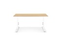 Bureau réglable en hauteur OSMOSE en bois finition naturelle et métal blanc - 140x70 cm