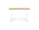 Bureau réglable en hauteur OSMOSE en bois finition naturelle et métal blanc - 140x70 cm
