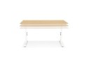 Bureau réglable en hauteur OSMOSE en bois finition naturelle et métal blanc - 140x70 cm