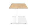 Bureau réglable en hauteur OSMOSE en bois finition naturelle et métal blanc - 140x70 cm