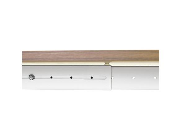 Bureau réglable en hauteur OSMOSE en bois finition naturelle et métal blanc - 140x70 cm
