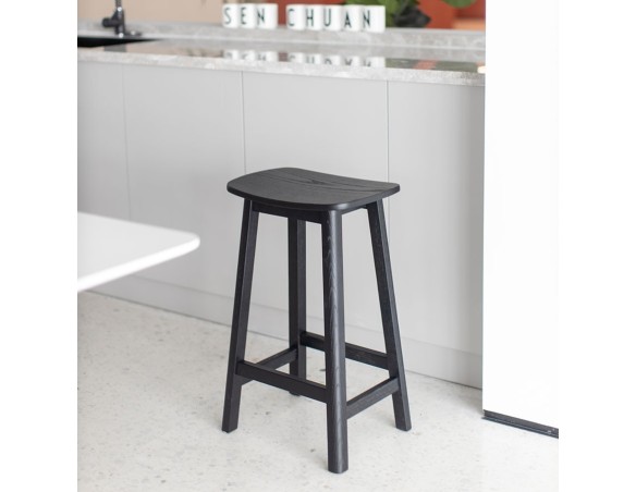 Tabouret snack mi-hauteur DUMAS MINI en bois noir