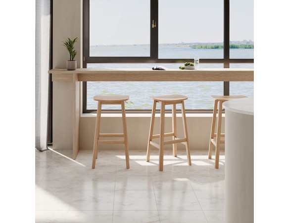 Tabouret snack mi-hauteur DUMAS MINI en bois finition naturelle