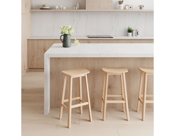 Tabouret snack mi-hauteur DUMAS MINI en bois finition naturelle