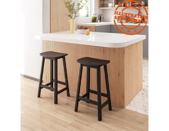 Tabouret snack mi-hauteur DUMAS MINI en bois finition naturelle