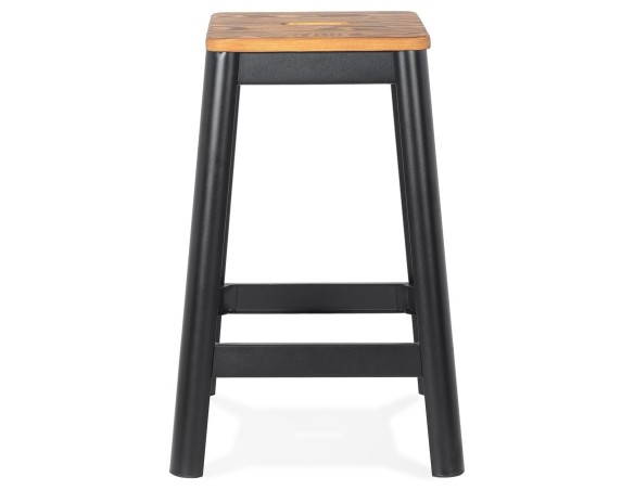 Tabouret snack mi-hauteur LIDYA MINI noir style industriel