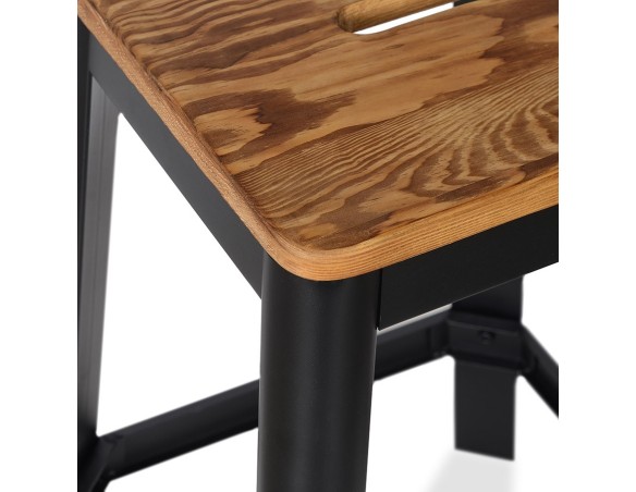 Tabouret snack mi-hauteur LIDYA MINI noir style industriel
