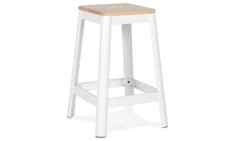 BS03460WH 5420072087900 Tabouret snack mi-hauteur LIDYA MINI blanc style industriel