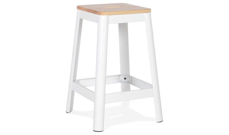 BS03460WH 5420072087900 Tabouret snack mi-hauteur LIDYA MINI blanc style industriel