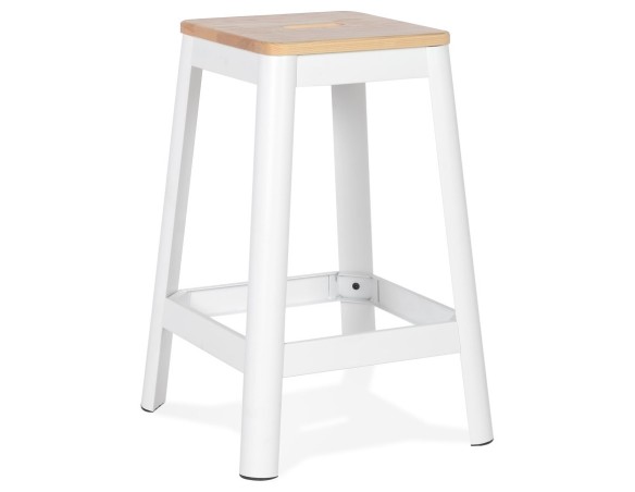 BS03460WH 5420072087900 Tabouret snack mi-hauteur LIDYA MINI blanc style industriel