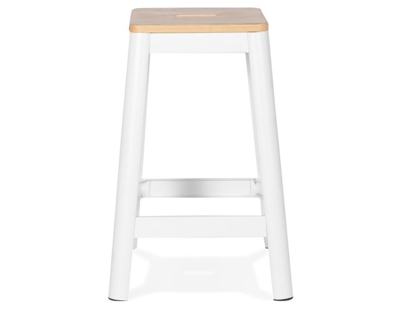 Tabouret snack mi-hauteur LIDYA MINI blanc style industriel