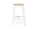 Tabouret snack mi-hauteur LIDYA MINI blanc style industriel