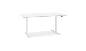 OT01400WHWH 5404028319291 Bureau assis-debout électrique BIONIKavec plateau en bois et métal blanc - 150x70 cm
