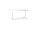 OT01400WHWH 5404028319291 Bureau assis-debout électrique BIONIKavec plateau en bois et métal blanc - 150x70 cm