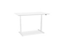 Bureau assis-debout électrique BIONIKavec plateau en bois et métal blanc - 150x70 cm