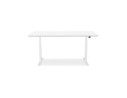 Bureau assis-debout électrique BIONIKavec plateau en bois et métal blanc - 150x70 cm