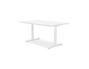 Bureau assis-debout électrique BIONIKavec plateau en bois et métal blanc - 150x70 cm