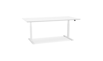 OT01430WHWH 5404028319352 Bureau assis-debout électrique BIONIKavec plateau en bois et métal blanc - 180x90 cm