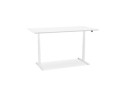 Bureau assis-debout électrique BIONIKavec plateau en bois et métal blanc - 180x90 cm