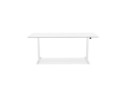 Bureau assis-debout électrique BIONIKavec plateau en bois et métal blanc - 180x90 cm