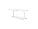 Bureau assis-debout électrique BIONIKavec plateau en bois et métal blanc - 180x90 cm