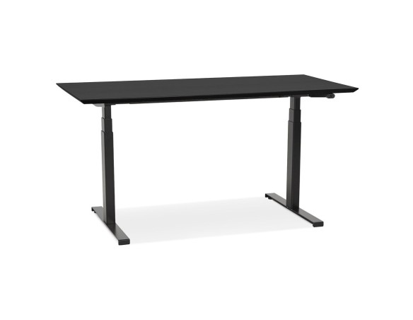 OT01440BLBL 5404028319376 Bureau assis-debout électrique BIONIKavec plateau en bois et métal noir - 150x70 cm