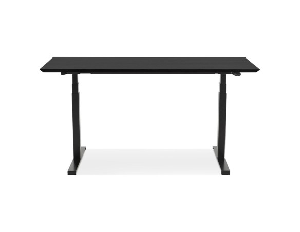 Bureau assis-debout électrique BIONIKavec plateau en bois et métal noir - 150x70 cm