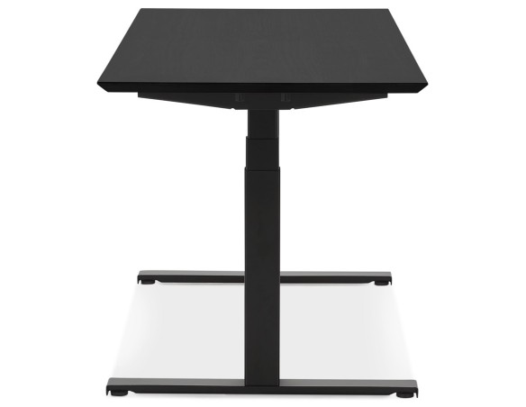 Bureau assis-debout électrique BIONIKavec plateau en bois et métal noir - 150x70 cm