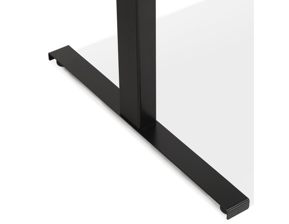 Bureau assis-debout électrique BIONIKavec plateau en bois et métal noir - 150x70 cm