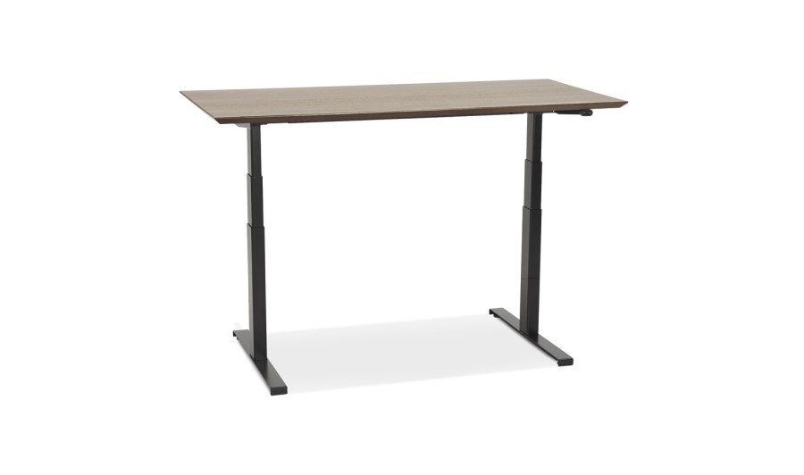 Bureau assis-debout électrique BIONIKavec plateau en bois finition Noyer et pied en métal noir - 150x70 cm Bureau assis-debout électrique BIONIKavec plateau en bois finition Noyer et pied en métal noir - 150x70 cm