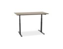 Bureau assis-debout électrique BIONIKavec plateau en bois finition Noyer et pied en métal noir - 150x70 cm