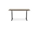 Bureau assis-debout électrique BIONIKavec plateau en bois finition Noyer et pied en métal noir - 150x70 cm