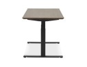 Bureau assis-debout électrique BIONIKavec plateau en bois finition Noyer et pied en métal noir - 150x70 cm