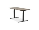 Bureau assis-debout électrique BIONIKavec plateau en bois finition Noyer et pied en métal noir - 150x70 cm