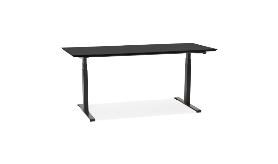 OT01470BLBL 5404028319437 Bureau assis-debout électrique BIONIKavec plateau en bois et métal noir - 180x90 cm