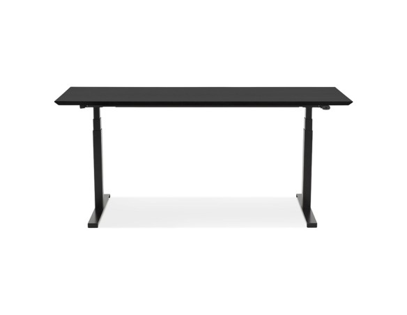 Bureau assis-debout électrique BIONIKavec plateau en bois et métal noir - 180x90 cm